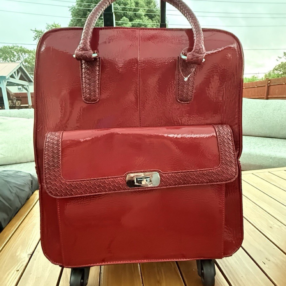 Hang Accessories Carry On In Red Rolling Laptop Large Patent Leather.